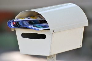 A white mailbox.
