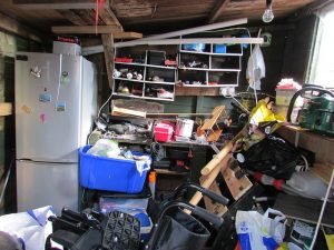 A heavily cluttered space
