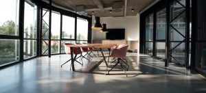 big office space with long table and chairs