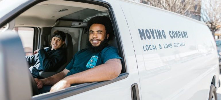 Movers in a van