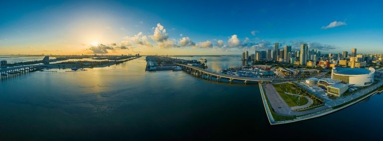 Aerial panoramic view of Miami.