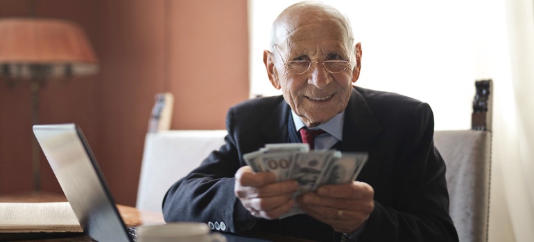 old person with money