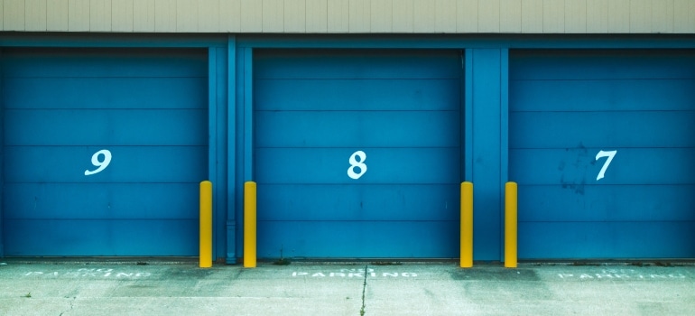 blue storage doors