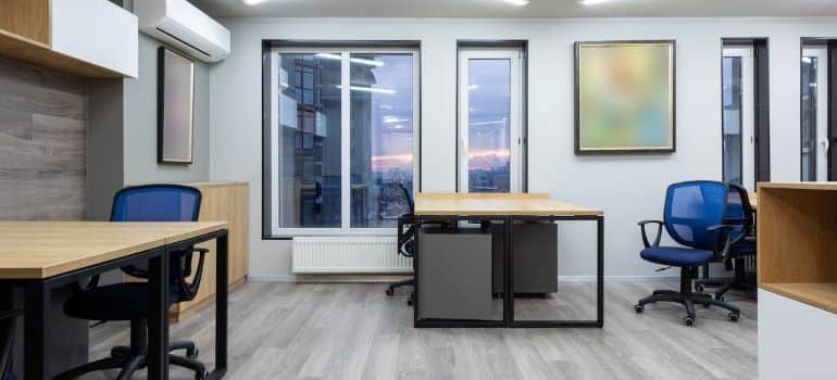 a new office with modern furniture