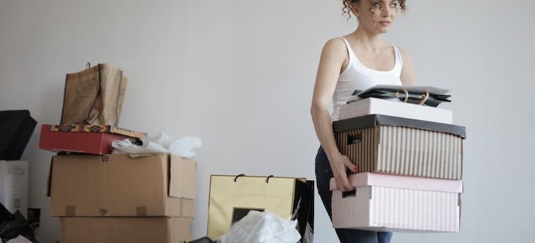 person decluttering their home